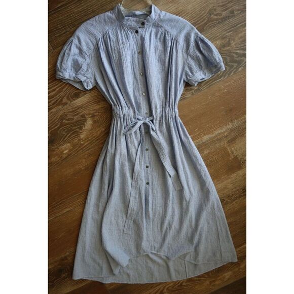 Free People OB642006 Women Sz S Blue Gingham Retro Romance Button-Up Maxi Dress - Picture 1 of 13